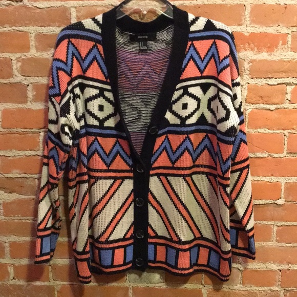 Forever 21 colorful cardigan - Picture 1 of 4